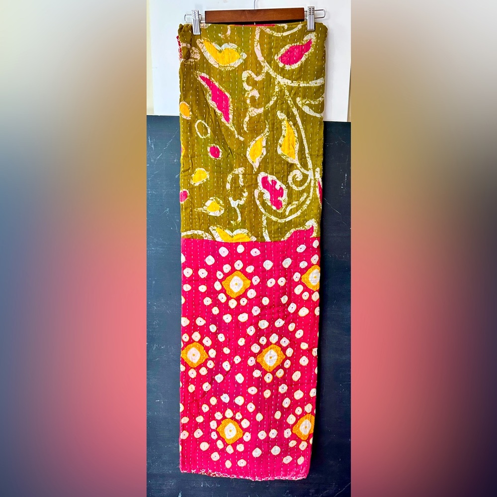 NWOT Handmade Reversible Kantha Twin Quilt with DISCOUNTED SHIPPING❣️